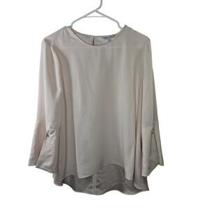 Veronika Maine Cream High-low Blouse Size 12